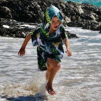 Bird of Paradise - Sand-Free Beach Hoodie - Sandi Toes boy running is the surf