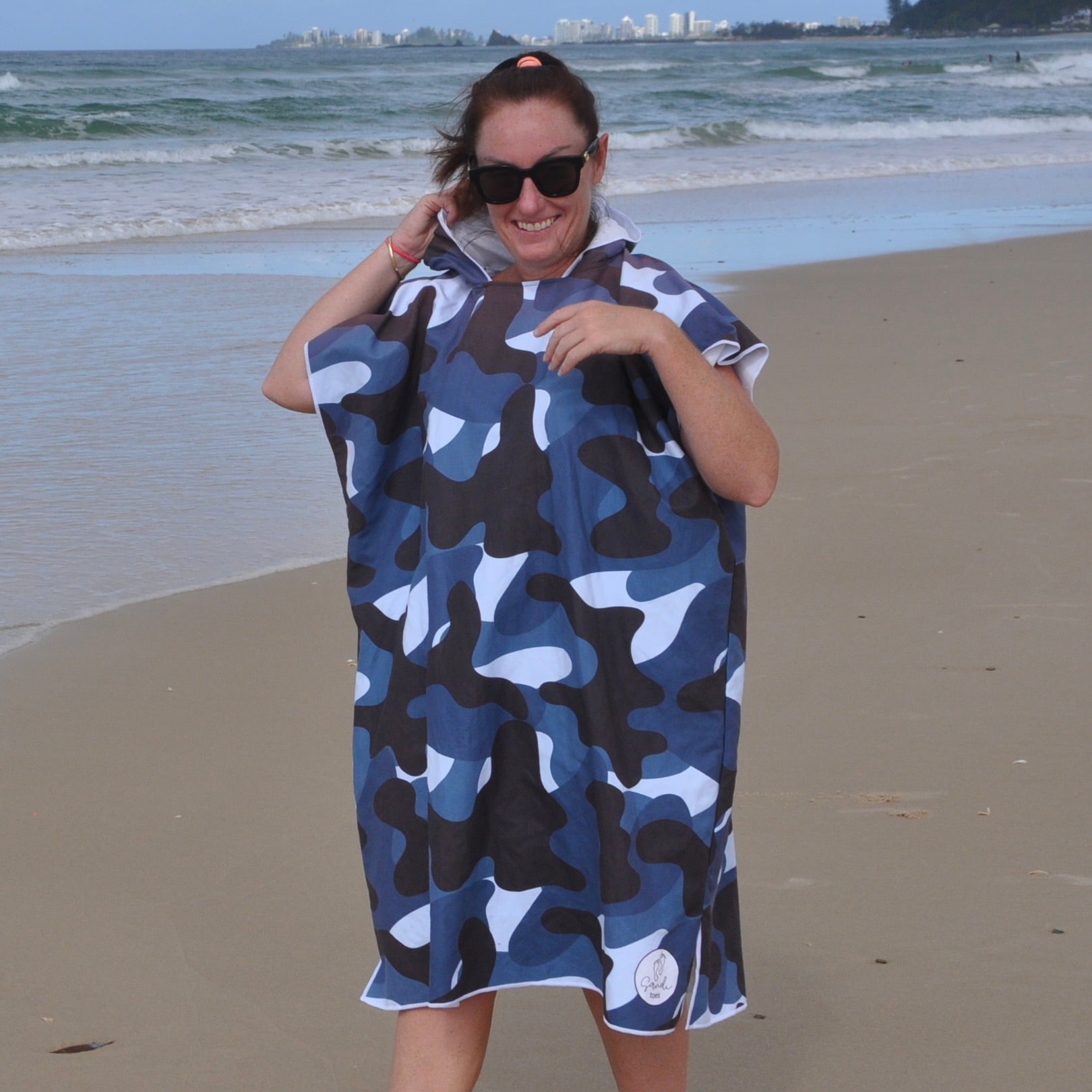 Adult Camouflage wearing on the beach with hoodie
