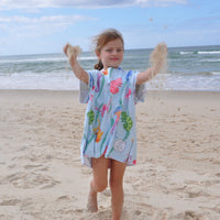 Earh and Sea kids sand free hoodies showing a 6 year old 