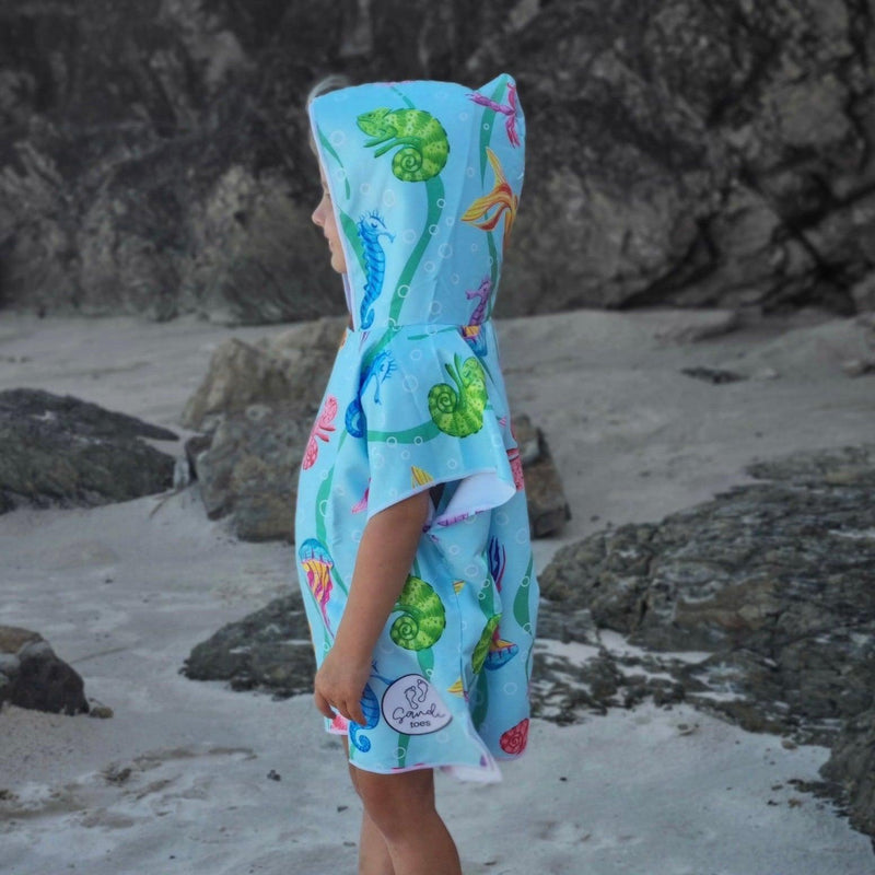 Earth and Sea - Sand-Free Beach Hoodie - Sandi Toes hood up