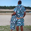 Father and Son wearing Wipeout sand-free beach hoodie showing comfort and style.