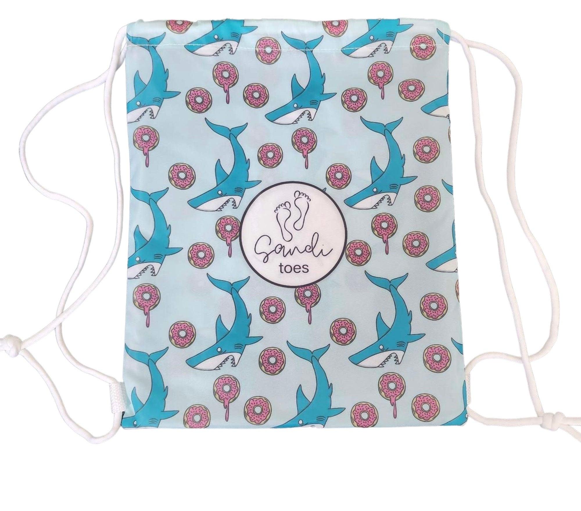 Feeding Frenzy - Sand-Free Beach Hoodie - Sandi Toes drawstring bag