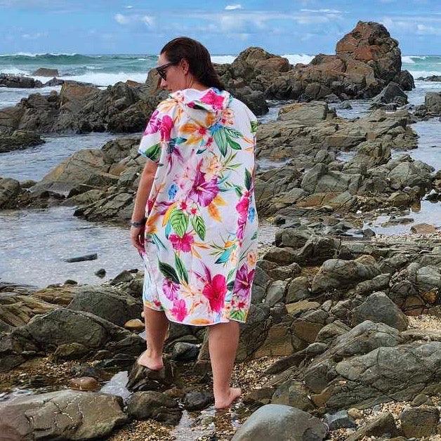 Island Princess - Adult Hoodie - Sandi Toes sand free hoodie on the rocks