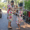 "Island Princess sand-free hoodie - Mother and daughter wearing matching adult and kids hoodies in happy mood on at a resort"