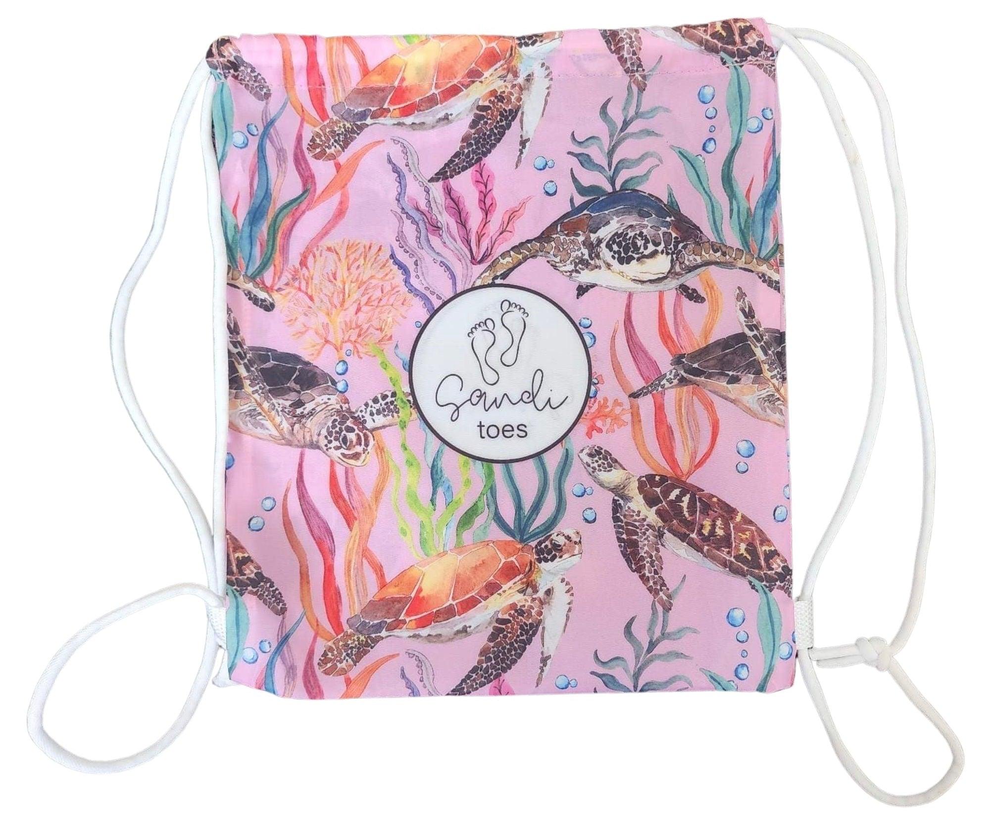 Turtle Cove - Sand-Free Beach Hoodie - Sandi Toes-drawstring bag