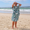 Adult wearing Wipeout sand-free beach hoodie showing comfort and style.