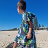 Bird of Paradise - Sand-Free Beach Hoodie - Sandi Toes looking out onto Currumbin Beach