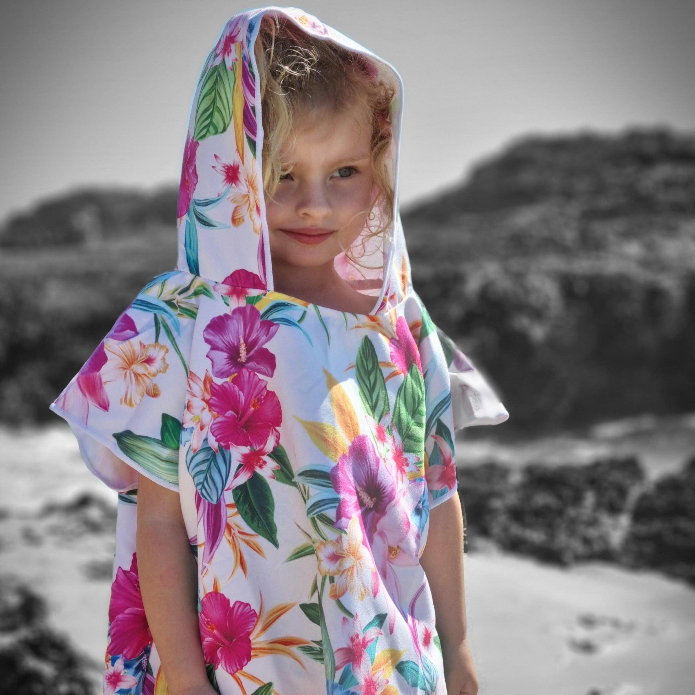 Island Princess - Sand-Free Beach Hoodie - Sandi Toes with hood up