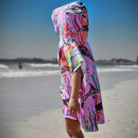 Turtle Cove - Sand-Free Beach Hoodie - Sandi Toes hood up